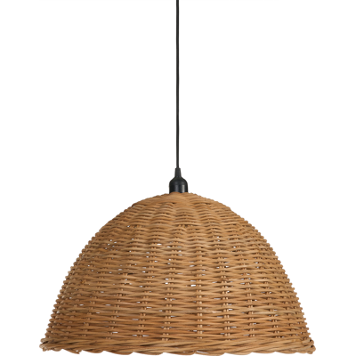 BELIANI Lámpara Colgante De Ratán Con Pantalla De Cúpula Tejida Estilo Boho Rústico Natural Bengo BELIANI Lámpara Colgante De Ratán Con Pantalla De Cúpula Tejida Estilo Boho Rústico Natural Bengo