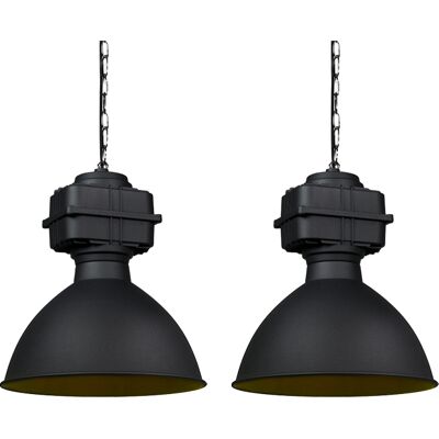 Industrial Set De 2 Lámparas Colgantes Industriales Pequeñas Negro Mate - Sicko Acero Redonda Adecuado Para Led Max. 2 X 60 Watt - Qazqa Industrial Set De 2 Lámparas Colgantes Industriales Pequeñas Negro Mate - Sicko Acero Redonda Adecuado Para Led Max. 2 X 60 Watt - Qazqa