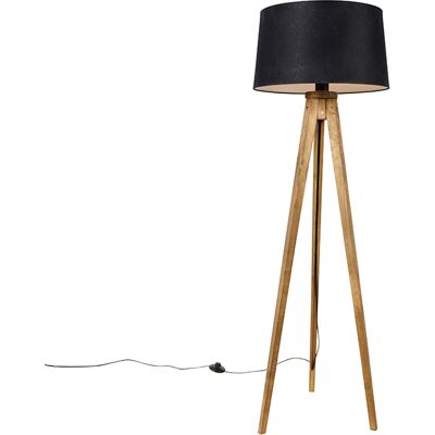 Rústico Lámpara De Pie Vintage De Trípode Rústico De Madera Con Pantalla De Lino Negra De 45 Cm - Tripod Classic /lino /textil Alargada Adecuado Para Led Max. 1 X 60 Watt - Qazqa Rústico Lámpara De Pie Vintage De Trípode Rústico De Madera Con Pantalla De Lino Negra De 45 Cm - Tripod Classic /lino /textil Alargada Adecuado Para Led Max. 1 X 60 Watt - Qazqa