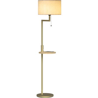 JHY DESIGN Lámpara De Pie Moderna Con Estante, Pantalla De Lino, Interruptor De Cadena Y Puerto Usb, Ø40 X 170 Cm, Para Salón, Color Dorado. JHY DESIGN Lámpara De Pie Moderna Con Estante, Pantalla De Lino, Interruptor De Cadena Y Puerto Usb, Ø40 X 170 Cm, Para Salón, Color Dorado.