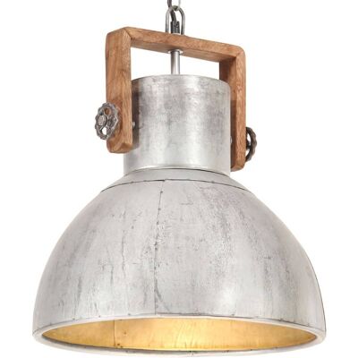 Lámpara colgante industrial vidaXL 25 W plateada redonda 40 cm E27 para el techo Lámpara colgante industrial vidaXL 25 W plateada redonda 40 cm E27 para el techo