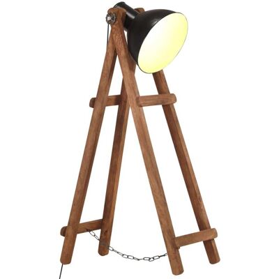 Lámpara De Pie De Madera Maciza De Mango Negro E27 Vidaxl Lámpara De Pie De Madera Maciza De Mango Negro E27 Vidaxl