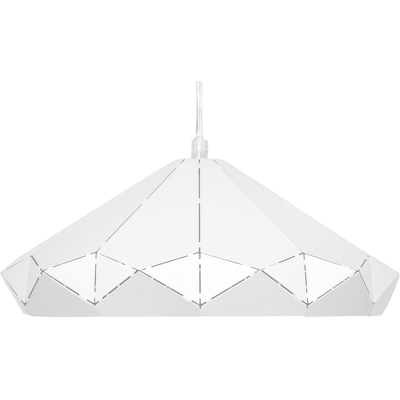 Beliani Lámpara de Techo Blanca Metal 112cm Pantalla Geométrica Industrial Beliani Lámpara de Techo Blanca Metal 112cm Pantalla Geométrica Industrial