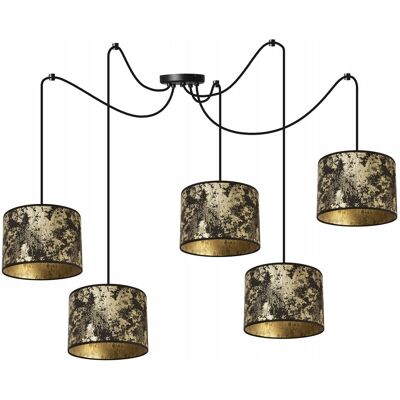 OEM Lámpara De Techo Colgante, Pantalla Con Estampado De Araña, Dorada OEM Lámpara De Techo Colgante, Pantalla Con Estampado De Araña, Dorada