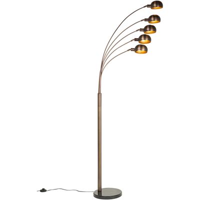 Diseño Lámpara De Pie De Diseño Bronce Oscuro Con Dorado 5-luces - Sixties Marmo Acero /mármol Alargada Adecuado Para Led Max. 5 X 25 Watt - Qazqa Diseño Lámpara De Pie De Diseño Bronce Oscuro Con Dorado 5-luces - Sixties Marmo Acero /mármol Alargada Adecuado Para Led Max. 5 X 25 Watt - Qazqa