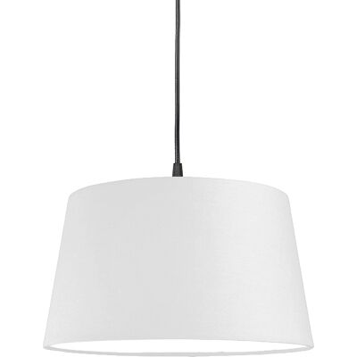 Moderno Lámpara Colgante Moderna Negra Con Pantalla Blanca 45 Cm - Pendant Plástico Redonda /alargada Adecuado Para Led Max. 1 X 60 Watt - Qazqa Moderno Lámpara Colgante Moderna Negra Con Pantalla Blanca 45 Cm - Pendant Plástico Redonda /alargada Adecuado Para Led Max. 1 X 60 Watt - Qazqa