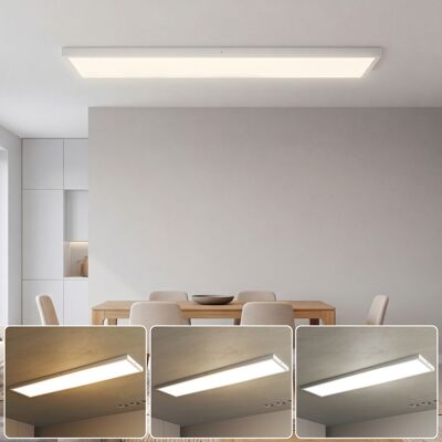 Homcom Juego De 4 Lámparas De Techo, Color Regulable, Plafones Led De Techo Con Interruptor Dip Y De Pared, 3000k/4000k/6000k, 120x30x3,7 Cm, Blanco Homcom Juego De 4 Lámparas De Techo, Color Regulable, Plafones Led De Techo Con Interruptor Dip Y De Pared, 3000k/4000k/6000k, 120x30x3,7 Cm, Blanco