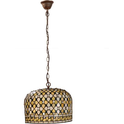FIJALO Lámpara Colgante De Techo Tiffany Mediano Con Cadena Diámetro 30cm Serie Queen 213499 FIJALO Lámpara Colgante De Techo Tiffany Mediano Con Cadena Diámetro 30cm Serie Queen 213499