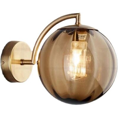 OEM Aplique De Pared De Cristal Ámbar, Esfera De Cristal Ámbar Con Base Dorada, Lámpara De Mesita De Noche (color Ámbar) -crezuo OEM Aplique De Pared De Cristal Ámbar, Esfera De Cristal Ámbar Con Base Dorada, Lámpara De Mesita De Noche (color Ámbar) -crezuo