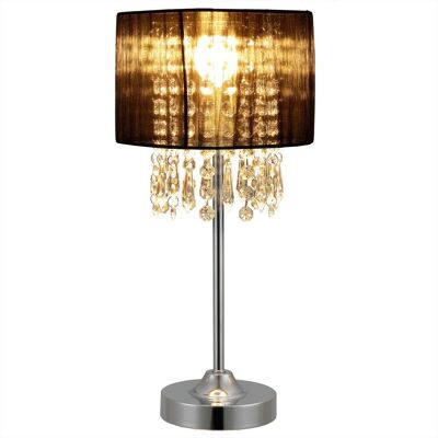 HELLOSHOP26 Elegante Lámpara De Escritorio Elegante Lámpara De Mesa Luz De Lectura Con Cristales Sintéticos E14 Metal Altura 40 Cm Negro 030005271 HELLOSHOP26 Elegante Lámpara De Escritorio Elegante Lámpara De Mesa Luz De Lectura Con Cristales Sintéticos E14 Metal Altura 40 Cm Negro 030005271