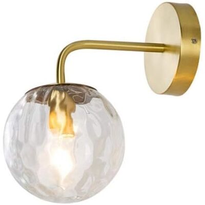 BRIDAY Aplique De Pared Moderno Nórdico Con Esfera De Cristal Y Pantalla De Metal Y Latón. Lámpara De Pared Sencilla Para Salón, Dormitorio, Pasillo, Restaurante, Cafetería. Iluminación Decorativa [clase Ene BRIDAY Aplique De Pared Moderno Nórdico Con Esfera De Cristal Y Pantalla De Metal Y Latón. Lámpara De Pared Sencilla Para Salón, Dormitorio, Pasillo, Restaurante, Cafetería. Iluminación Decorativa [clase Ene