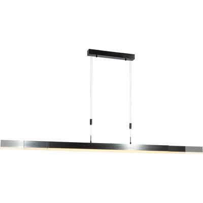 Qazqa Moderno Lámpara Colgante Regulable Negra Con Led Regulable - Lamba Aluminio /plástico Alargada Incluye Led Max. 1 X 48 Watt Qazqa Moderno Lámpara Colgante Regulable Negra Con Led Regulable - Lamba Aluminio /plástico Alargada Incluye Led Max. 1 X 48 Watt