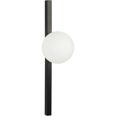 Lámpara de Pared Beliani Negro Blanco Vidrio Hierro - 55 cm Iluminación Moderna Lámpara de Pared Beliani Negro Blanco Vidrio Hierro - 55 cm Iluminación Moderna