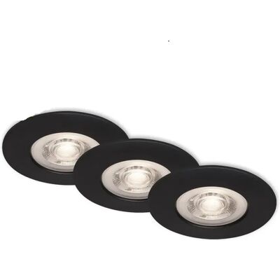 Briloner Juego De 3 Focos Led Empotrables, 6,8 Cm, 5 W, 460 Lm, Negro Briloner Juego De 3 Focos Led Empotrables, 6,8 Cm, 5 W, 460 Lm, Negro
