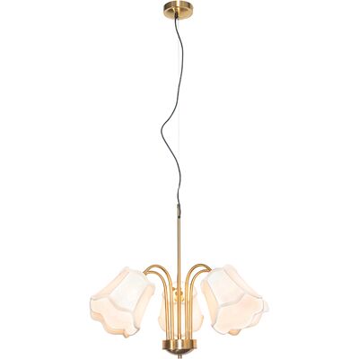 Clásico/antiguo Lámpara Colgante Clásica De Latón Con Pantalla Blanca De 5 Luces - Nona Textil /acero Redonda Adecuado Para Led Max. 5 X 15 Watt - Qazqa Clásico/antiguo Lámpara Colgante Clásica De Latón Con Pantalla Blanca De 5 Luces - Nona Textil /acero Redonda Adecuado Para Led Max. 5 X 15 Watt - Qazqa