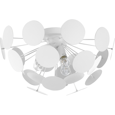 BELIANI Lámpara De Techo Hemisferio De Metal Blanco Pantalla De Círculos 2 Bombillas Art Deco Estilo Industrial Maritsa BELIANI Lámpara De Techo Hemisferio De Metal Blanco Pantalla De Círculos 2 Bombillas Art Deco Estilo Industrial Maritsa
