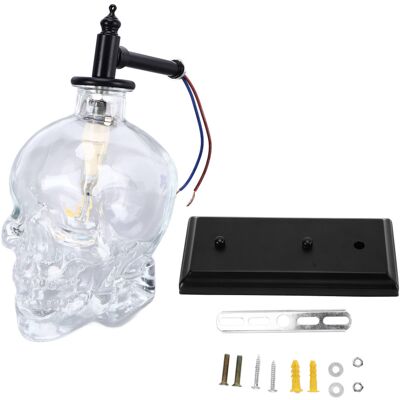 OEM Aplique De Pared Vintage De Hierro Y Cristal Con Forma De Calavera, De Estilo Industrial, Con Bombilla G9, Ideal Para Un Dormitorio O Pasillo (110-220 V). OEM Aplique De Pared Vintage De Hierro Y Cristal Con Forma De Calavera, De Estilo Industrial, Con Bombilla G9, Ideal Para Un Dormitorio O Pasillo (110-220 V).