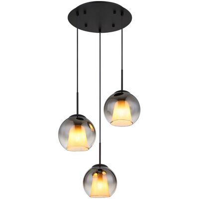 GLOBO LIGHTING BARRY Lámpara Colgante - Negro, 3 Llamas, Ø 20cm, H 120cm GLOBO LIGHTING BARRY Lámpara Colgante - Negro, 3 Llamas, Ø 20cm, H 120cm