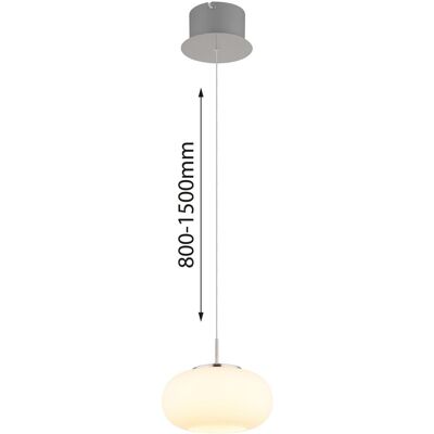 GLOBO LIGHTING LED Lámpara colgante - Níquel mate - Altura ajustable - Interior GLOBO LIGHTING LED Lámpara colgante - Níquel mate - Altura ajustable - Interior