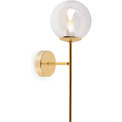 OEM Aplique Siena Dorado 1 Lámpara Plana Transparente E14 OEM Aplique Siena Dorado 1 Lámpara Plana Transparente E14