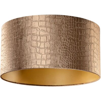 Clásico/antiguo Algodón Pantalla De Lámpara De Terciopelo Con Diseño De Cocodrilo Y Interior Dorado 50/50/25 , Redonda Apto Para Lámpara Colgante - Qazqa Clásico/antiguo Algodón Pantalla De Lámpara De Terciopelo Con Diseño De Cocodrilo Y Interior Dorado 50/50/25 , Redonda Apto Para Lámpara Colgante - Qazqa