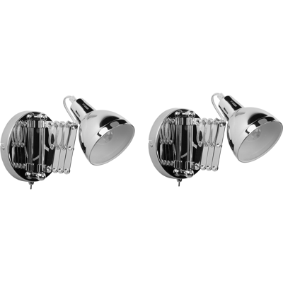 Beliani - Conjunto De 2 Lámparas De Pared De Metal Plateado Brazo Ajustable Harrington Beliani - Conjunto De 2 Lámparas De Pared De Metal Plateado Brazo Ajustable Harrington
