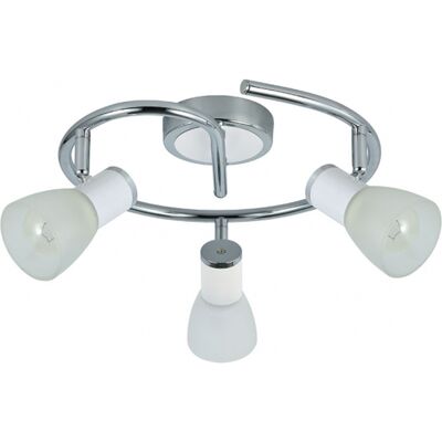 Fabrilamp Cholo Blanco/Cromo Plafón de 3 Focos - Plafón Fabrilamp Cholo Blanco/Cromo Plafón de 3 Focos - Plafón