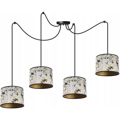 OEM Lámpara De Techo Colgante, Pantalla Con Estampado De Araña, Dorada OEM Lámpara De Techo Colgante, Pantalla Con Estampado De Araña, Dorada