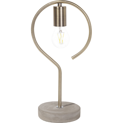 BELIANI Lámpara De Mesa Color Latón Metal Base De Hormigón Estilo Industrial Jucar BELIANI Lámpara De Mesa Color Latón Metal Base De Hormigón Estilo Industrial Jucar