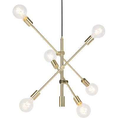 Retro/vintage Lámpara Colgante Art Deco Latón 6 Luces - Sydney Acero Alargada Adecuado Para Led Max. 6 X 40 Watt - Qazqa Retro/vintage Lámpara Colgante Art Deco Latón 6 Luces - Sydney Acero Alargada Adecuado Para Led Max. 6 X 40 Watt - Qazqa