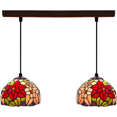 FIJALO Lámpara Colgante De Techo Tiffany Regleta Serie Güell D-20cm X2 223402 FIJALO Lámpara Colgante De Techo Tiffany Regleta Serie Güell D-20cm X2 223402