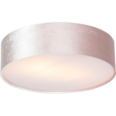 Moderno Plafón Moderno Rosa 40 Cm Con Interior Dorado - Drum Acero /textil /plástico Cilíndra Adecuado Para Led Max. 2 X 40 Watt - Qazqa Moderno Plafón Moderno Rosa 40 Cm Con Interior Dorado - Drum Acero /textil /plástico Cilíndra Adecuado Para Led Max. 2 X 40 Watt - Qazqa