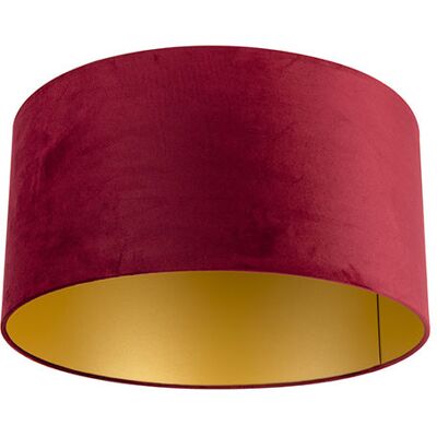 Pantalla de terciopelo rojo QAZQA - 50/50/25 - Iluminación acogedora Pantalla de terciopelo rojo QAZQA - 50/50/25 - Iluminación acogedora