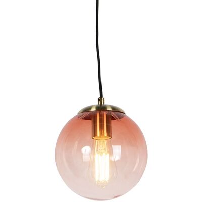 Art Déco Lámpara Colgante Art Deco De Latón Con Cristal Rosa 20 Cm - Pallon Vidrio /acero Esfera /alargada Adecuado Para Led Max. 1 X 25 Watt - Qazqa Art Déco Lámpara Colgante Art Deco De Latón Con Cristal Rosa 20 Cm - Pallon Vidrio /acero Esfera /alargada Adecuado Para Led Max. 1 X 25 Watt - Qazqa