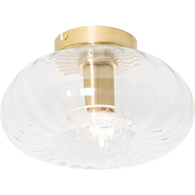 Qazqa - Art Déco Plafón Art Deco Dorado Con Cristal - Ayesha Vidrio /acero Redonda Adecuado Para Led Max. 1 X 25 Watt Qazqa - Art Déco Plafón Art Deco Dorado Con Cristal - Ayesha Vidrio /acero Redonda Adecuado Para Led Max. 1 X 25 Watt