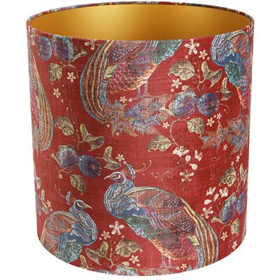 Clásico/antiguo Pantalla De Lámpara De Terciopelo Roja Diseño Pavo Real 40/40/40 Interior Dorado , - Qazqa Clásico/antiguo Pantalla De Lámpara De Terciopelo Roja Diseño Pavo Real 40/40/40 Interior Dorado , - Qazqa