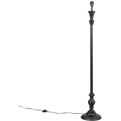 Qazqa Clásico/antiguo Lámpara De Pie Clásica Negra Sin Pantalla - Classico Madera /acero Redonda /alargada Adecuado Para Led Max. 1 X 25 Watt Qazqa Clásico/antiguo Lámpara De Pie Clásica Negra Sin Pantalla - Classico Madera /acero Redonda /alargada Adecuado Para Led Max. 1 X 25 Watt