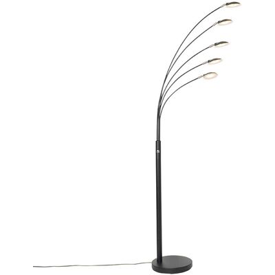 Diseño Lámpara De Pie De Diseño Negra Con Led Regulable De 5 Luces - Sixties Trento Acero /vidrio /mármol Redonda Incluye Led Max. 5 X 5 Watt - Qazqa Diseño Lámpara De Pie De Diseño Negra Con Led Regulable De 5 Luces - Sixties Trento Acero /vidrio /mármol Redonda Incluye Led Max. 5 X 5 Watt - Qazqa