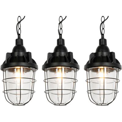 Industrial Set De 3 Lámparas Colgantes Industriales Negras - Cabin Vidrio /acero /piedra/cemento Alargada /redonda Adecuado Para Led Max. 1 X 40 Watt - Qazqa Industrial Set De 3 Lámparas Colgantes Industriales Negras - Cabin Vidrio /acero /piedra/cemento Alargada /redonda Adecuado Para Led Max. 1 X 40 Watt - Qazqa