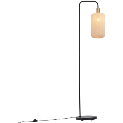 Japandi Lámpara De Pie Japandi Negra Con Pantalla Dorada Y Beige - Pluni Metálica /textil Esfera Adecuado Para Led Max. 1 X 15 Watt - Qazqa Japandi Lámpara De Pie Japandi Negra Con Pantalla Dorada Y Beige - Pluni Metálica /textil Esfera Adecuado Para Led Max. 1 X 15 Watt - Qazqa