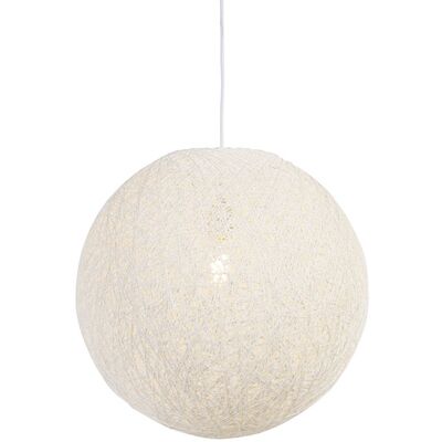 Moderno Lámpara Colgante Rústica Blanca 45 Cm - Corda Papel Redonda /esfera Adecuado Para Led Max. 1 X 60 Watt - Qazqa Moderno Lámpara Colgante Rústica Blanca 45 Cm - Corda Papel Redonda /esfera Adecuado Para Led Max. 1 X 60 Watt - Qazqa