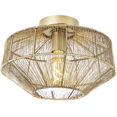 Qazqa - Moderno Plafón Moderno Latón 30cm - Bolti Acero Redonda Adecuado Para Led Max. 1 X 40 Watt Qazqa - Moderno Plafón Moderno Latón 30cm - Bolti Acero Redonda Adecuado Para Led Max. 1 X 40 Watt