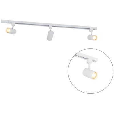 Sistema de carril moderno QAZQA - 3 focos - Blanco Sistema de carril moderno QAZQA - 3 focos - Blanco