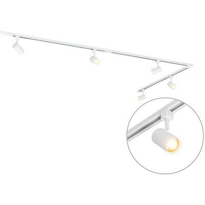 Moderno Sistema De Riel Moderno Blanco Monofásico Con 5 Focos - Iconic Jeana Aluminio /acero /plástico Alargada Adecuado Para Led Max. 5 X 50 Watt - Qazqa Moderno Sistema De Riel Moderno Blanco Monofásico Con 5 Focos - Iconic Jeana Aluminio /acero /plástico Alargada Adecuado Para Led Max. 5 X 50 Watt - Qazqa