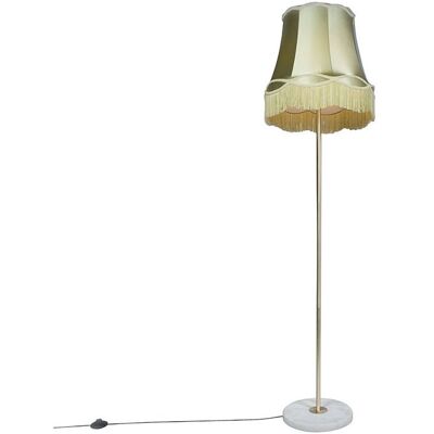 Retro/vintage Lámpara De Pie Retro Latón Con Pantalla Granny Verde 45 Cm - Kaso Piedra/cemento /textil /acero Redonda Adecuado Para Led Max. 1 X 60 Watt - Qazqa Retro/vintage Lámpara De Pie Retro Latón Con Pantalla Granny Verde 45 Cm - Kaso Piedra/cemento /textil /acero Redonda Adecuado Para Led Max. 1 X 60 Watt - Qazqa
