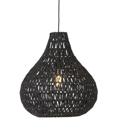Retro/vintage Lámpara Colgante Retro Negra 45 Cm - Lina Drop Acero /cuerda Redonda Adecuado Para Led Max. 1 X 60 Watt - Qazqa Retro/vintage Lámpara Colgante Retro Negra 45 Cm - Lina Drop Acero /cuerda Redonda Adecuado Para Led Max. 1 X 60 Watt - Qazqa