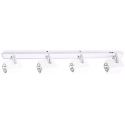 Mateo - Focos Modernos De Cromo 4 Luces Con Pantalla Blanca, Gu10 - Italux Mateo - Focos Modernos De Cromo 4 Luces Con Pantalla Blanca, Gu10 - Italux