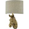 DAR LIGHTING Dar abby - Aplique de pared dorado con pantalla de lino natural