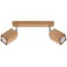 Lighting Keke Foco de Techo Twin Cuadrado Roble Madera, 2x GU10 - Sollux