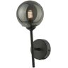 DAR LIGHTING Dar cohen - Aplique de pared Negro Mate con cristal ahumado, 1x G9